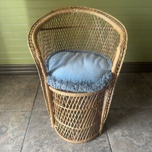 Vintage 1970s Peacock Barrel kids chair